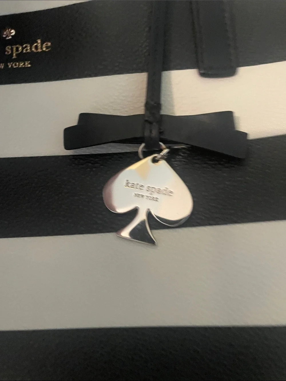 kate spade Black and White Horizontal Stripe Tote